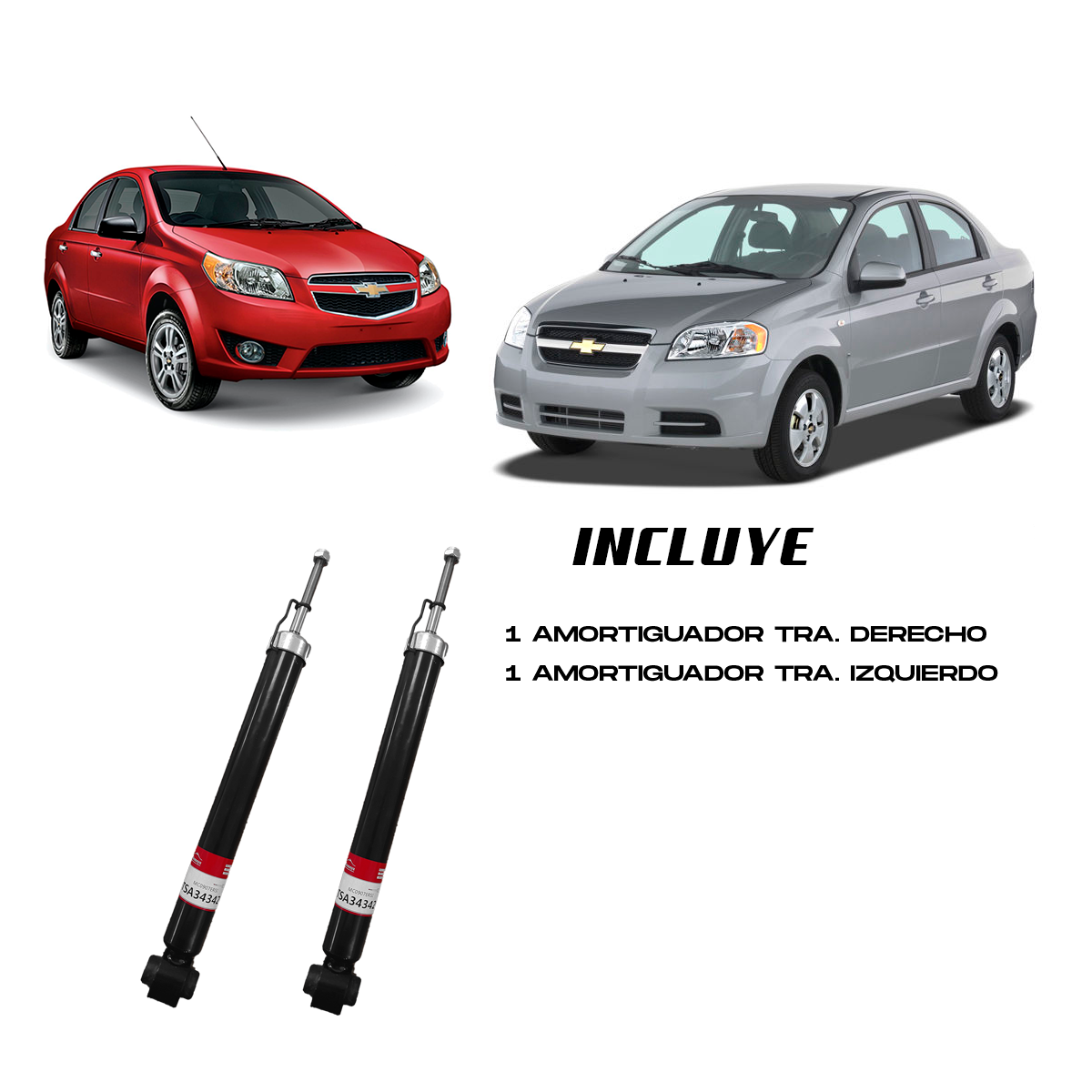Foto 3 pulgar | 2 Amortiguadores Traseros Chevrolet Aveo 2007-2018 Aveo / Pontiac G3