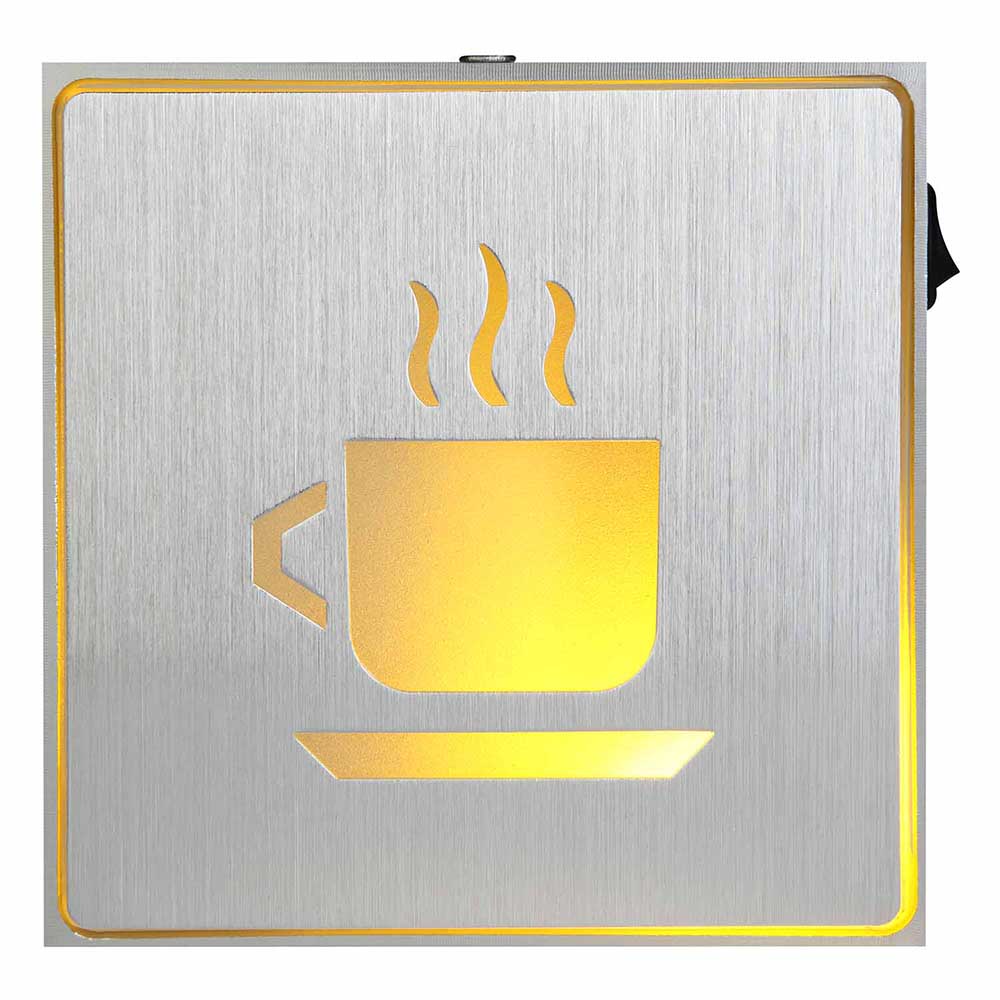 Anuncio Luminoso Mitzu Mtl-3006 color Amarillo con Signo de Taza de Café