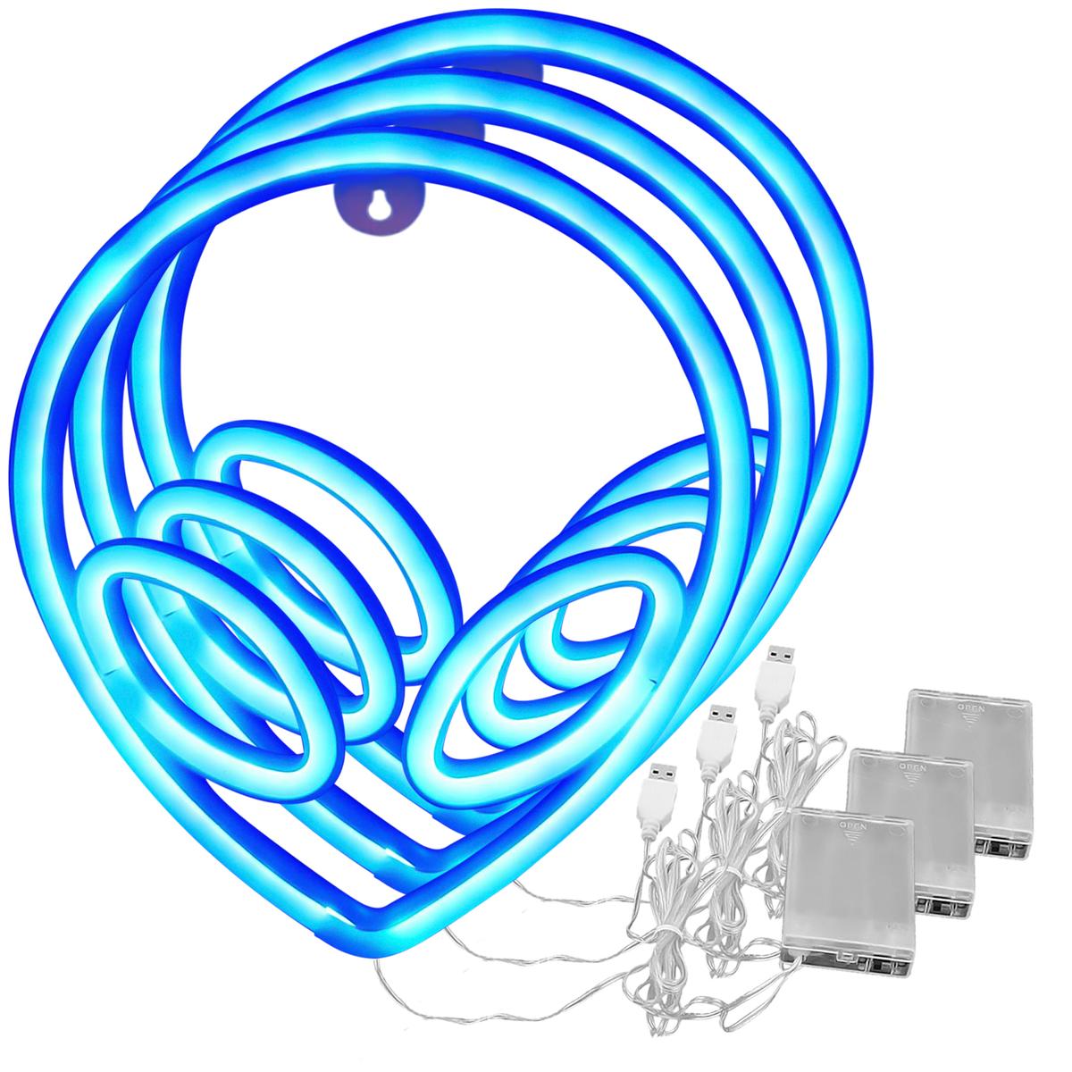 Letrero Neón Led Ventdepot Mxala-003 3 Piezas Azul
