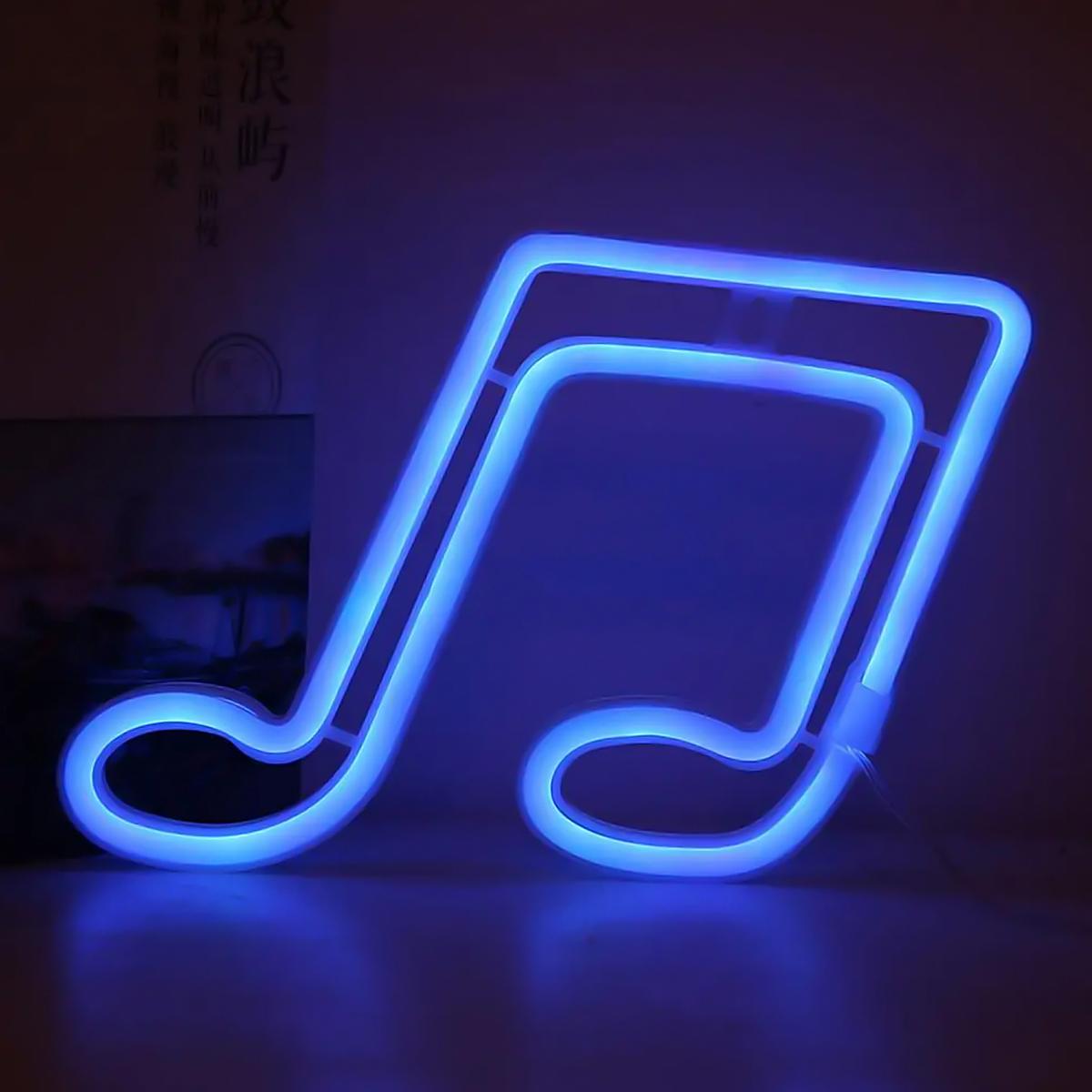 Foto 4 pulgar | Letrero Led Diseño Musical Ventdepot Mxmly-004 4 Piezas Azul
