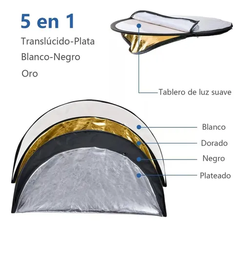 Foto 4 pulgar | Reflector Xtellar Profesional 5 En 1 Para Fotografía, Iluminación Y Retratos De 60 Cm