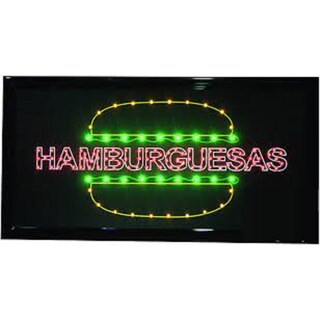 Foto 1 | Anuncio Luminoso Vintage Led Hamburguesas
