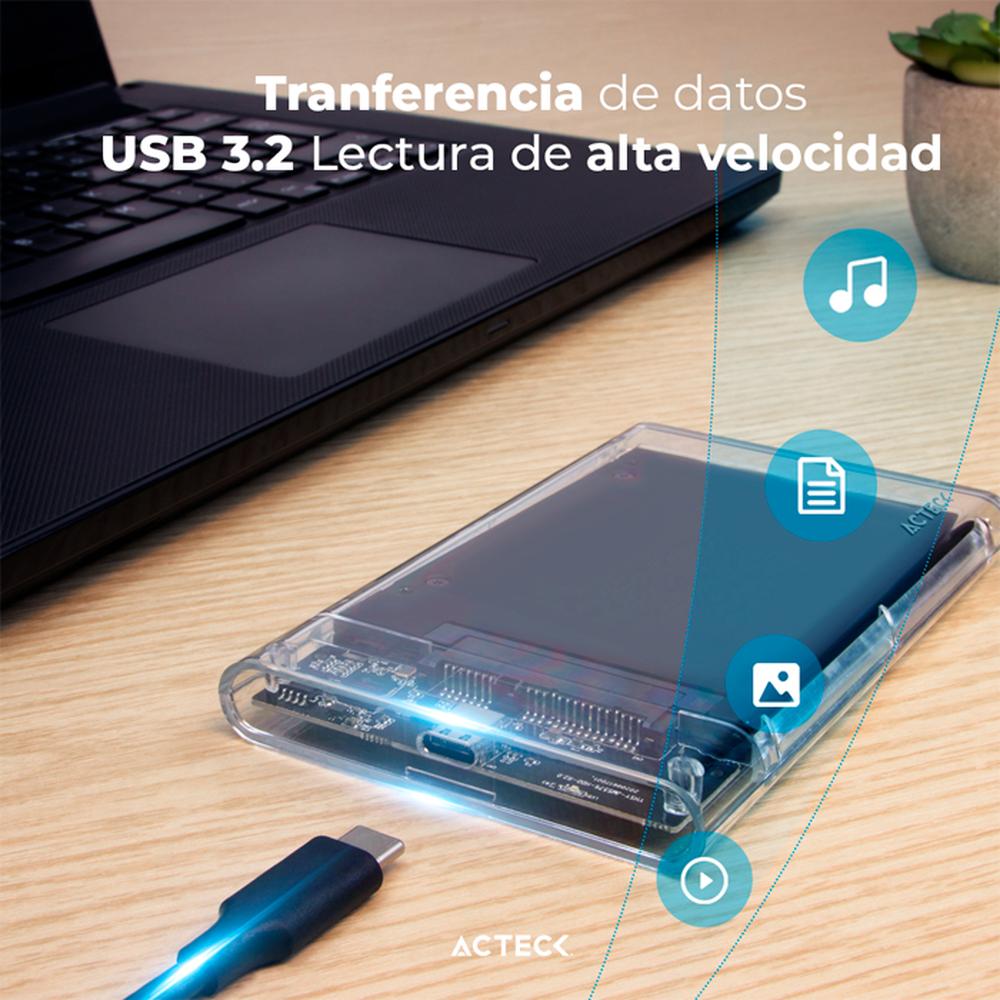 Foto 4 | Case Enclosure Acteck Armor Clear Hc440 5 Gbps Sata 2.5 Usb-c Blanco Ac-934695