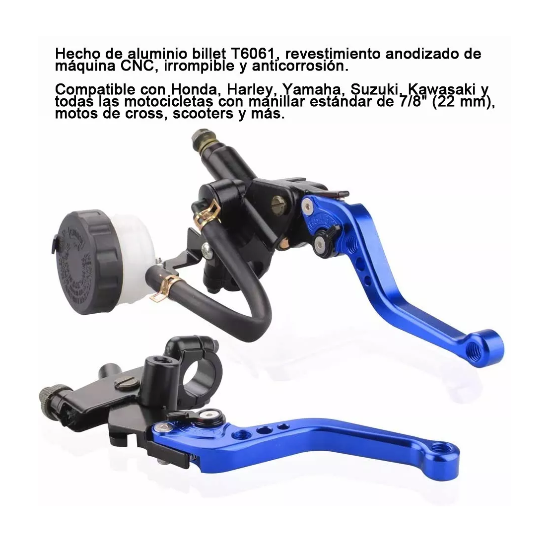 Foto 4 pulgar | Palanca Embrague y Bomba de Freno para Motos Universal Azul Belug