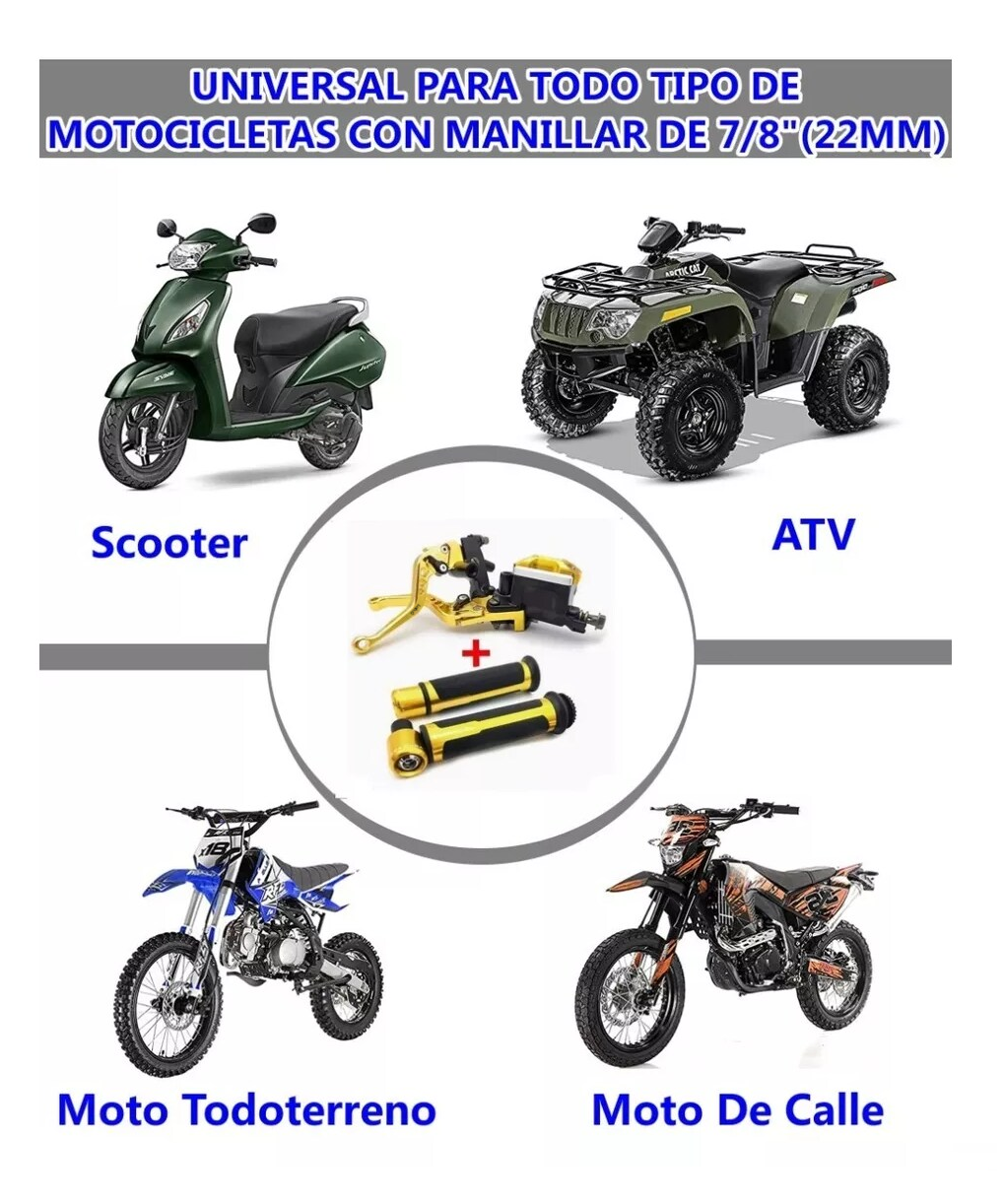 Foto 2 | Palancas De Manillar Embrague Y Freno Universales Para Moto 22mm Dorado
