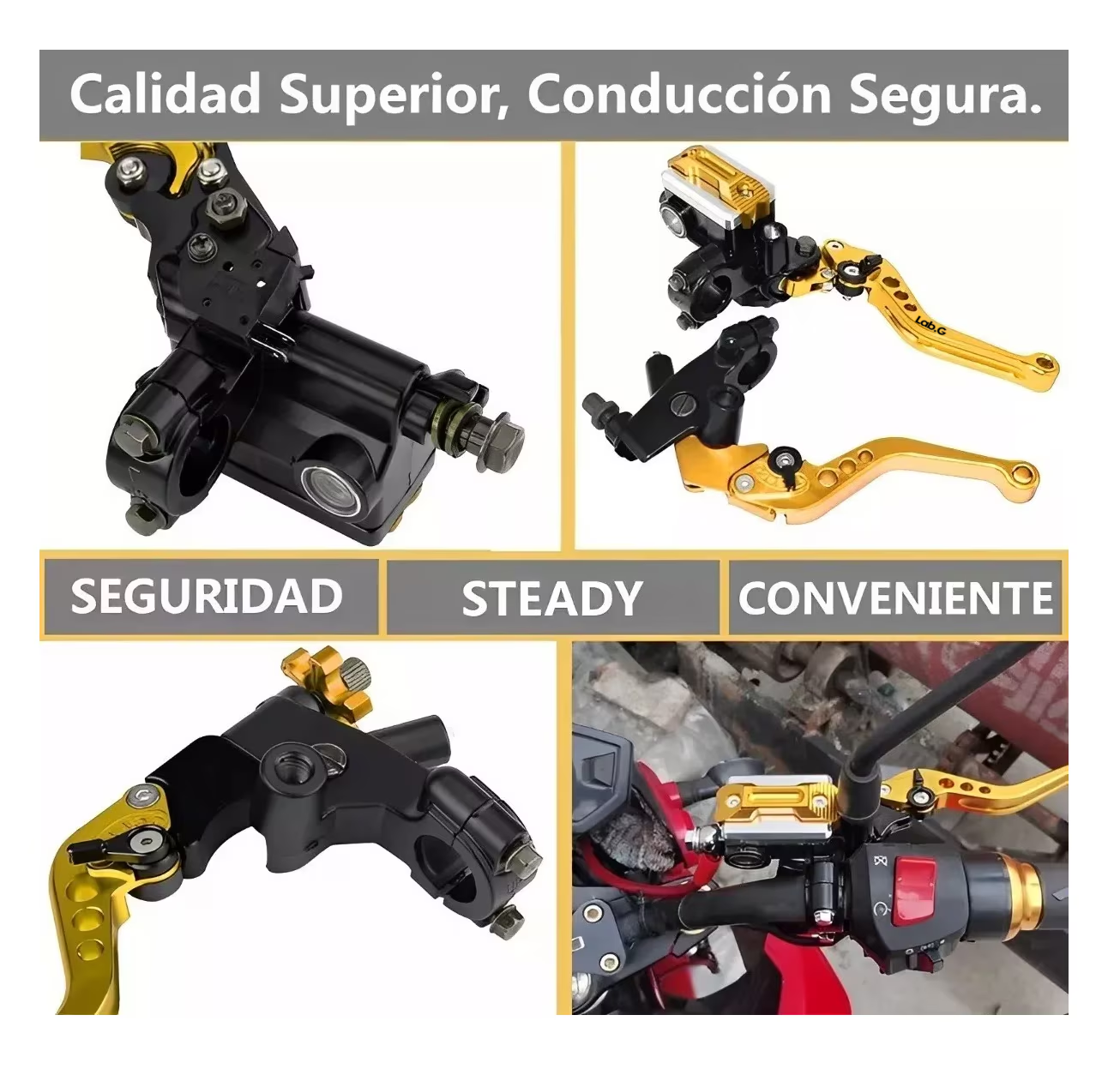 Foto 4 | Palancas De Manillar Embrague Y Freno Universales Para Moto 22mm Dorado