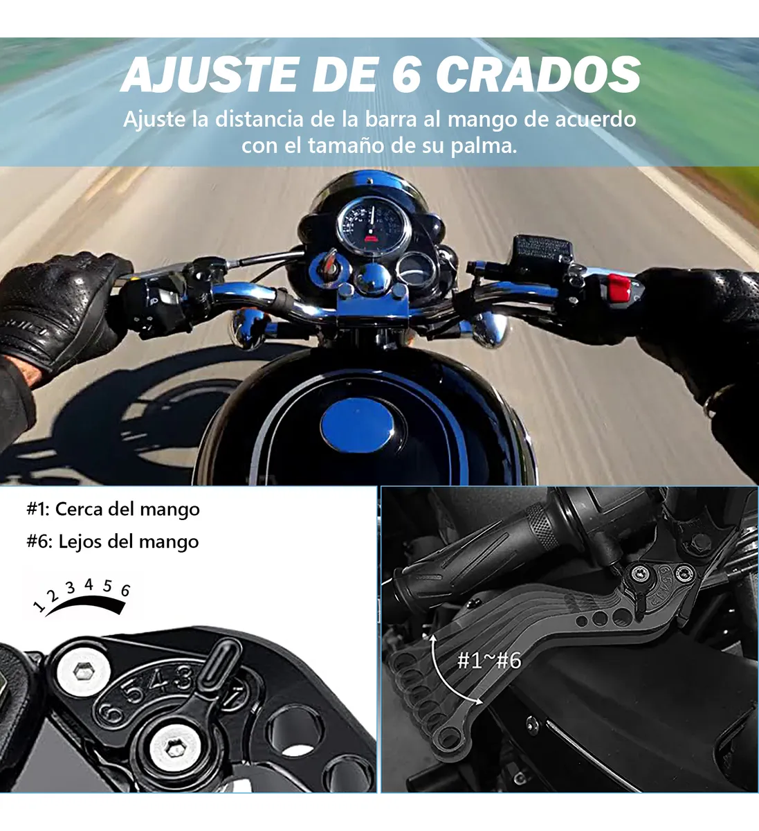 Foto 4 pulgar | Palancas De Embrague Belug  Y Freno Universales 22mm Bomba De Freno Negro