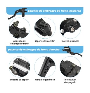 Foto 2 | Palancas De Embrague Y Freno Universales 22mm Bomba De Freno Azul Rey