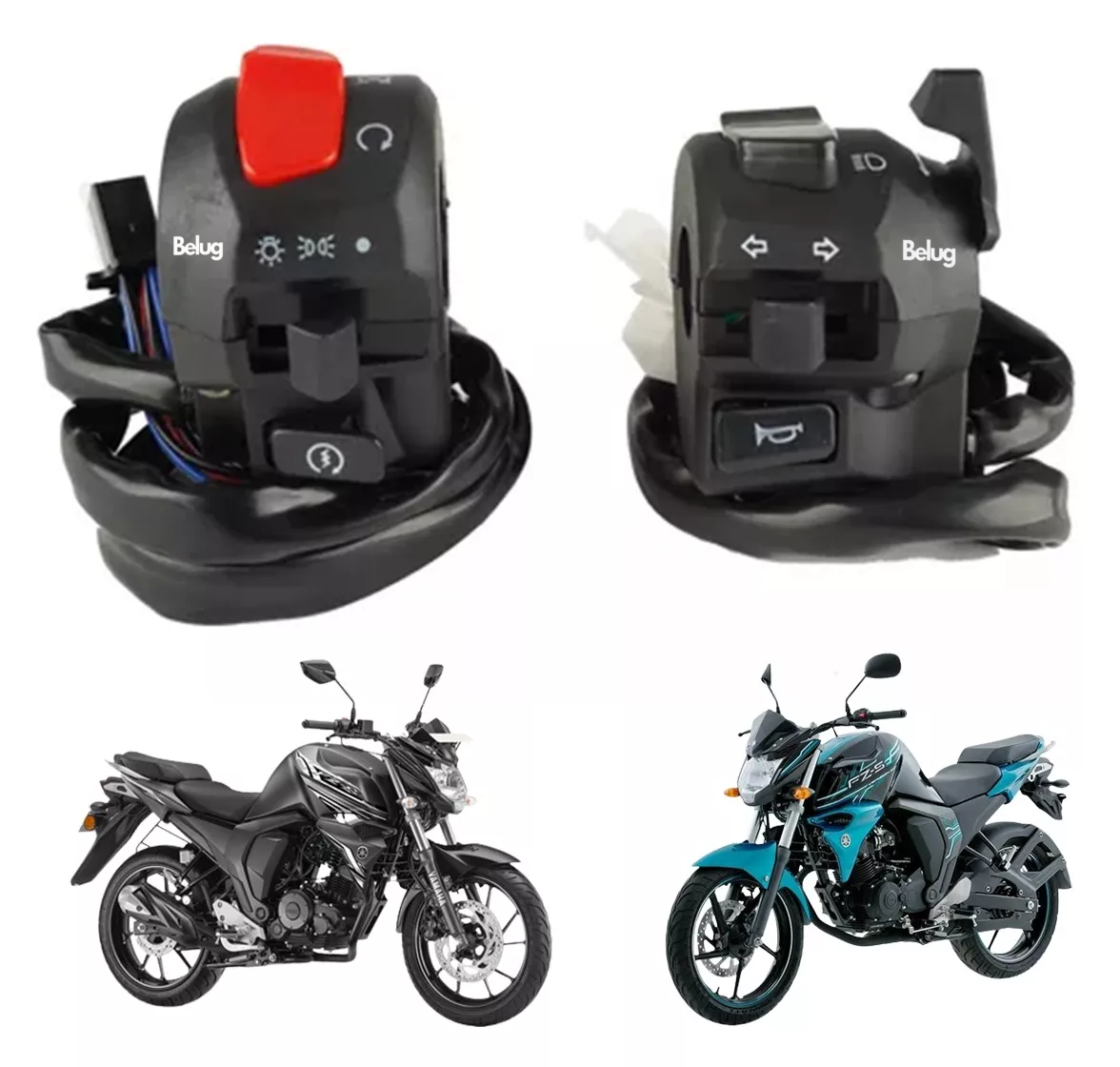 Foto 3 pulgar | Par De Mandos Izquierdo Y Derecho Para Yamaha Fz16 Fazer16 2.0 Belug Negro