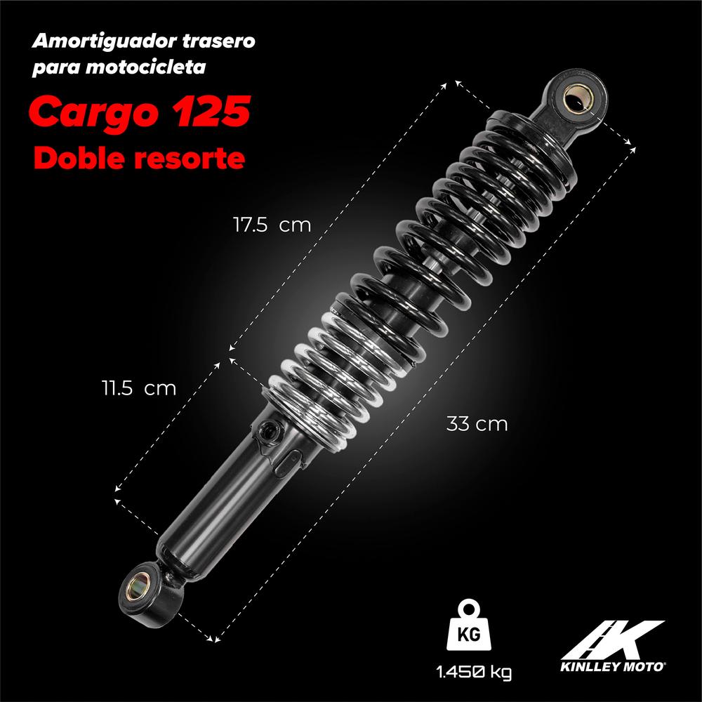 Foto 3 pulgar | Amortiguador Trasero para Moto Kinlley Cargo 125 Doble Resorte