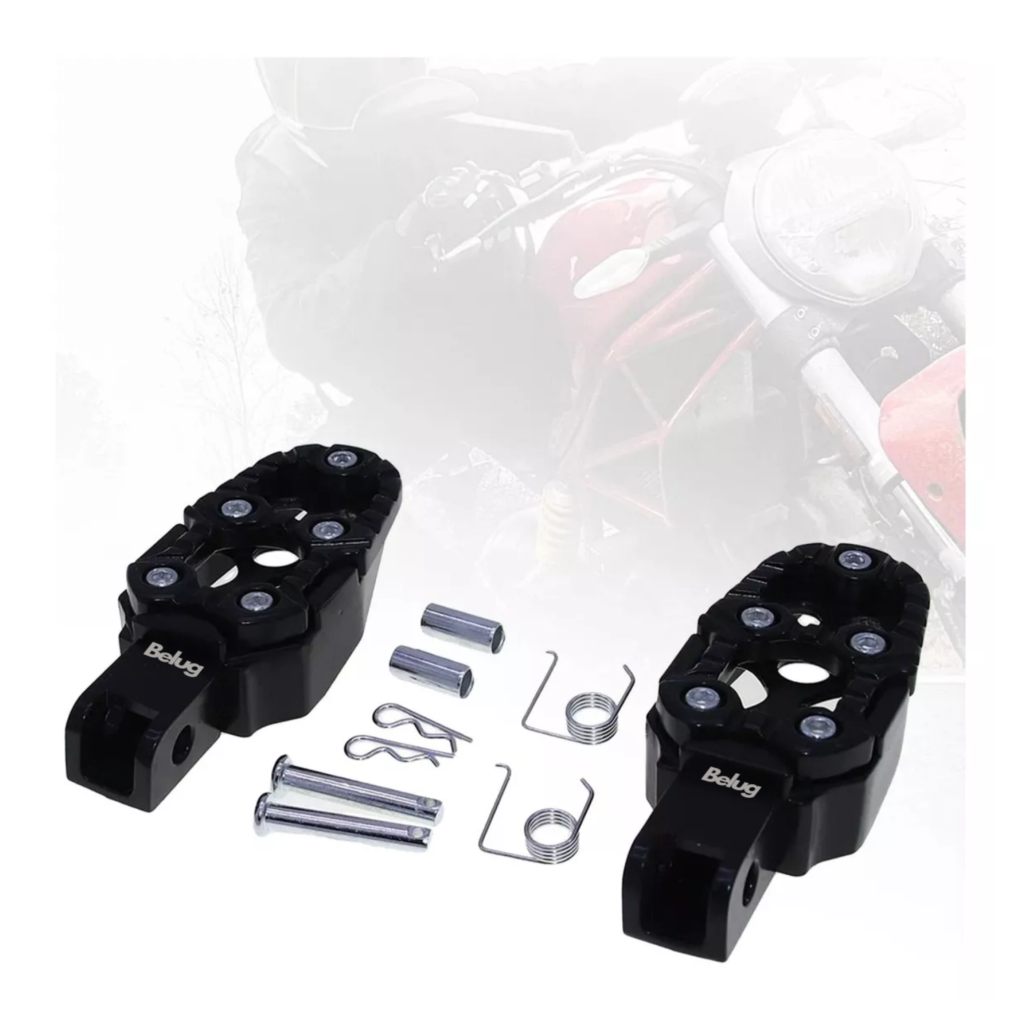 Foto 3 pulgar | Posapies Para Moto 1 Par Refacciones, Belug Negro
