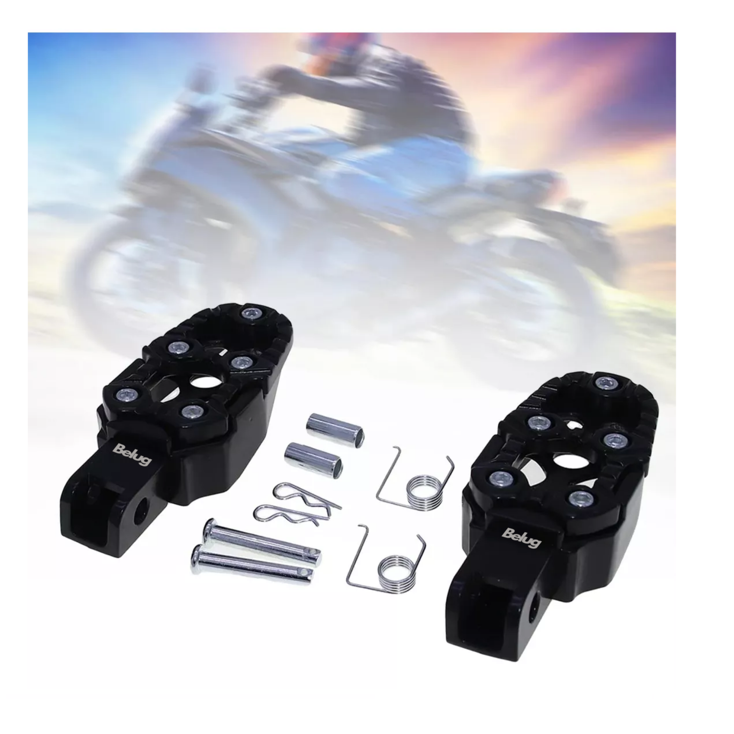 Foto 6 pulgar | Posapies Para Moto 1 Par Refacciones, Belug Negro