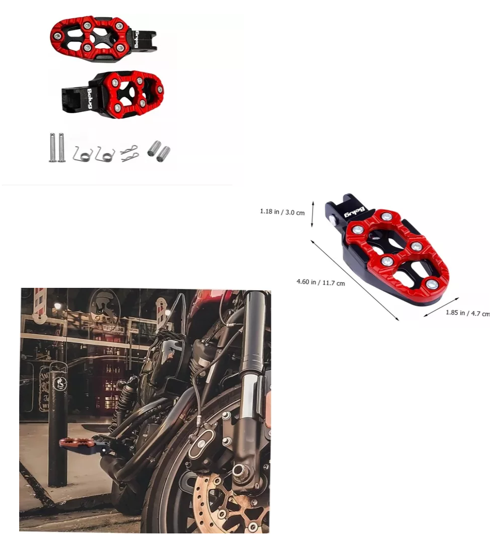 Foto 5 pulgar | Posapies Para Moto Univesales 1 Par, Belug Negro/rojo