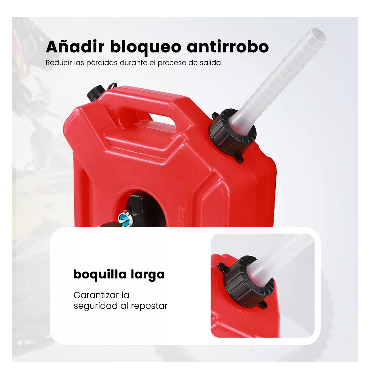 Foto 4 pulgar | Tanque De Almacenamiento De Combustible De 5 Litros Con Candado, Rojo