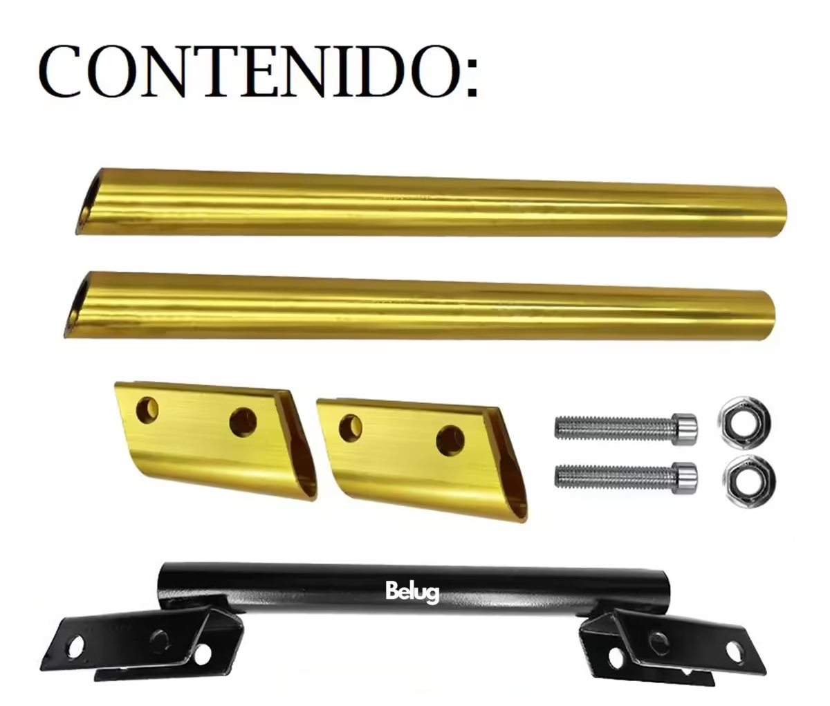 Foto 5 pulgar | Manubrio Deportivo Belug Moto Metálico Universal Posiciones 3 Pzs, Dorado