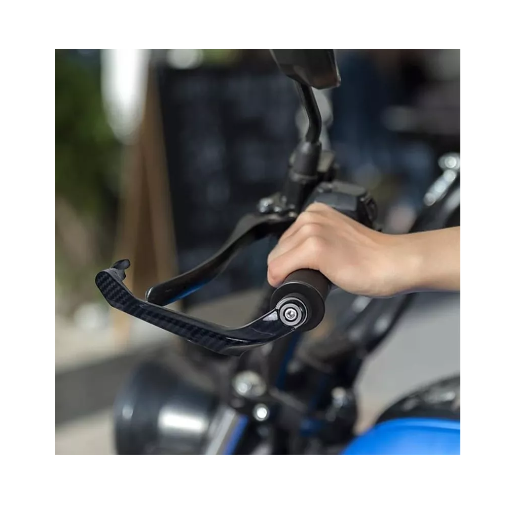 Foto 5 pulgar | Cubre Palancas Reforzado Aluminio Fibra De Carbono Moto Negro