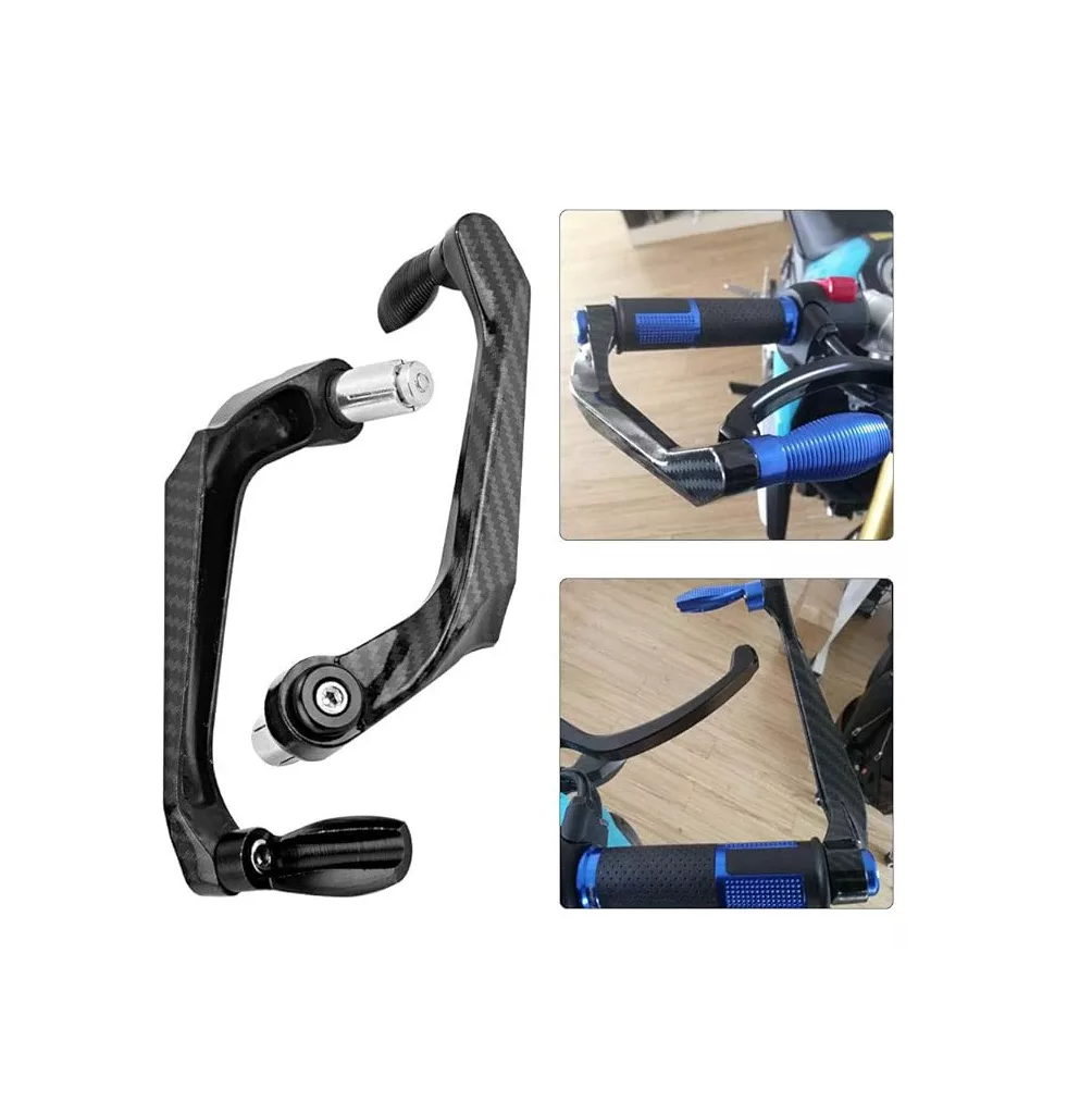 Foto 5 | Cubre Palancas Reforzado Aluminio Fibra De Carbono Moto Negro