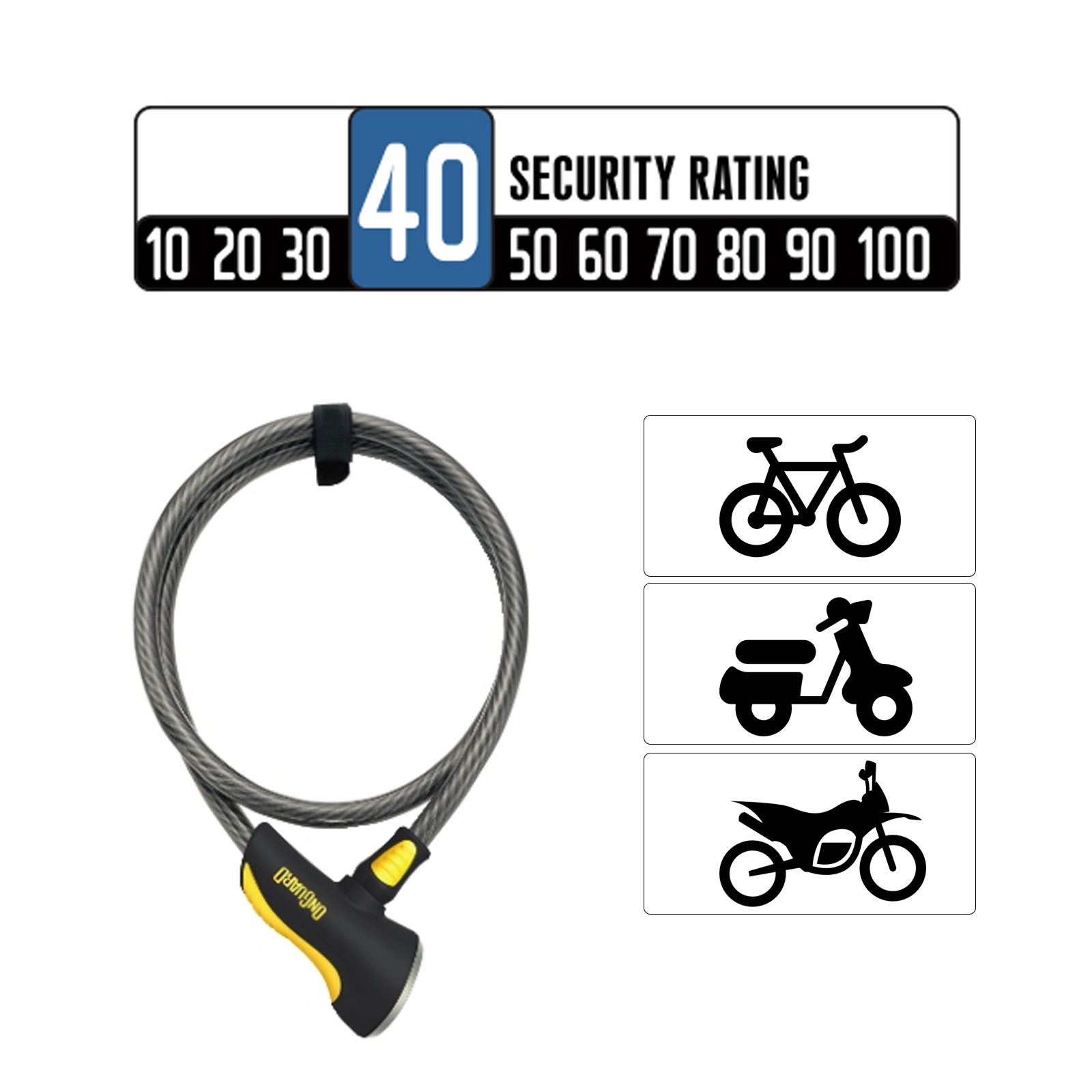 Foto 2 | Candado con Cable de 120 cm para Bicicleta o Moto 8039 Akita