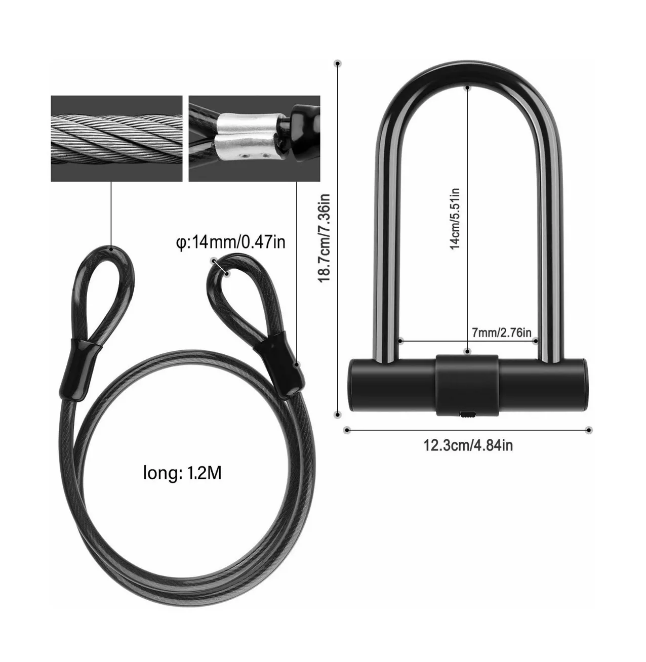 Foto 3 pulgar | Candado Rígido Belug para Bicicleta color Negro