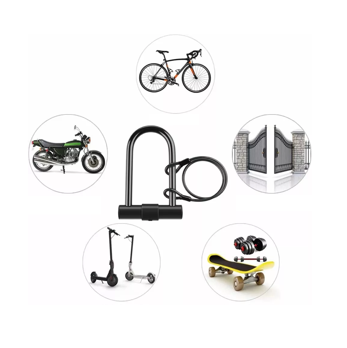 Foto 4 pulgar | Candado Rígido Belug para Bicicleta color Negro