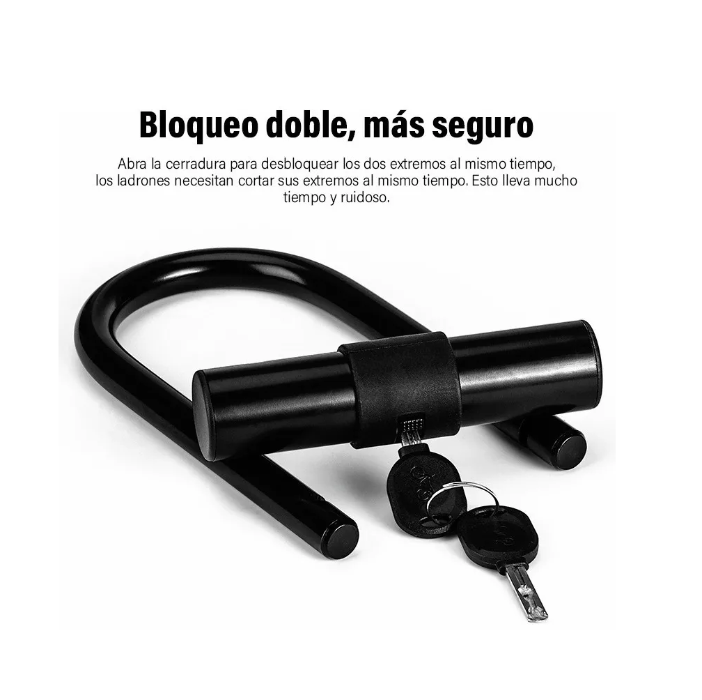Foto 6 pulgar | Candado Rígido Belug para Bicicleta color Negro