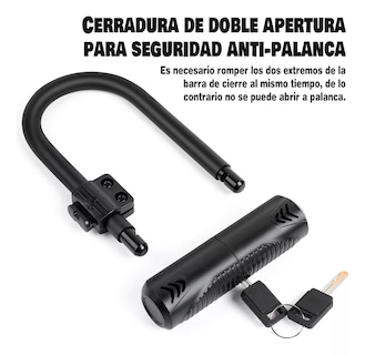 Foto 2 | Candado Rígido Tipo U Para Bicicleta Motocicleta + 2 Llaves Negro