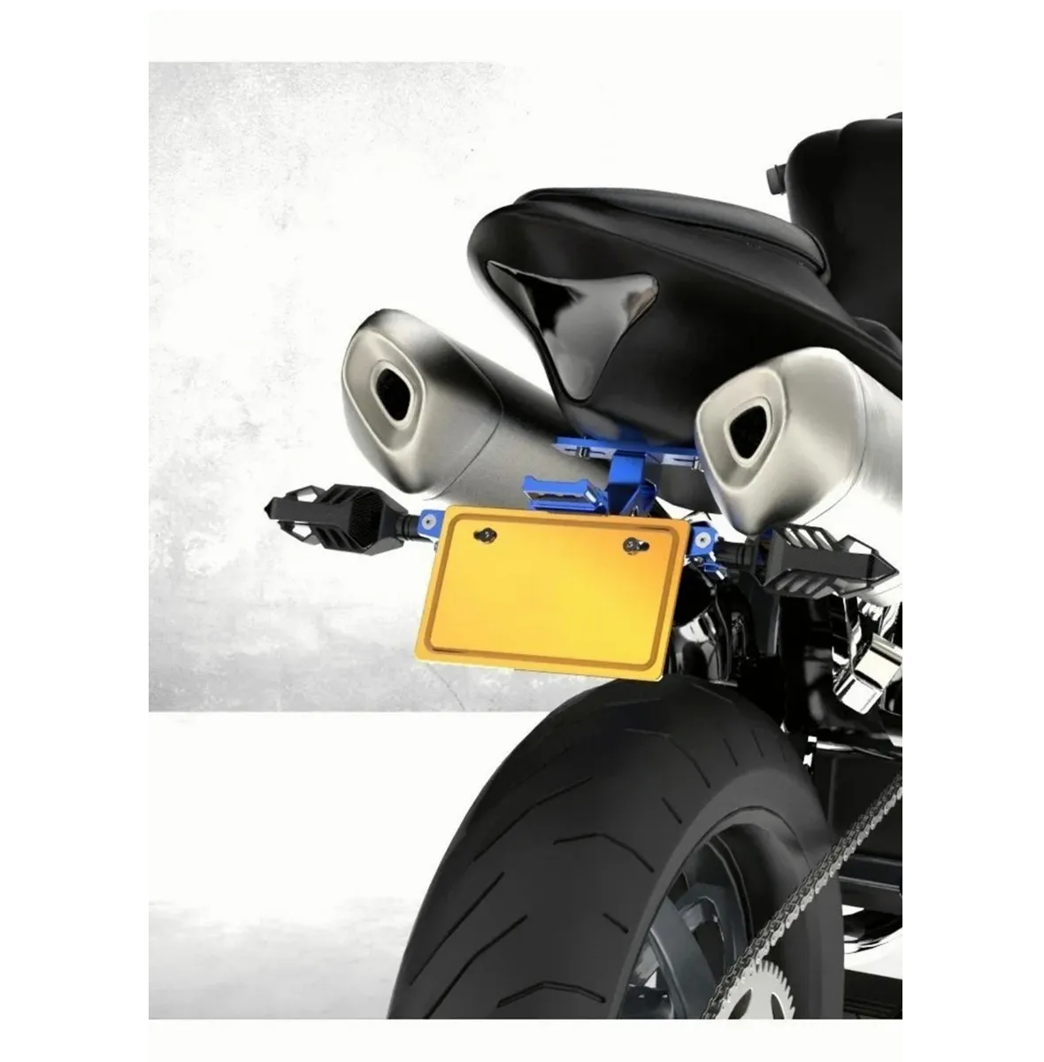 Foto 4 pulgar | Porta Placa Universal Para Moto Ajustable Con Luz Led R6 Eo Safe Imports Esi-560 Rojo