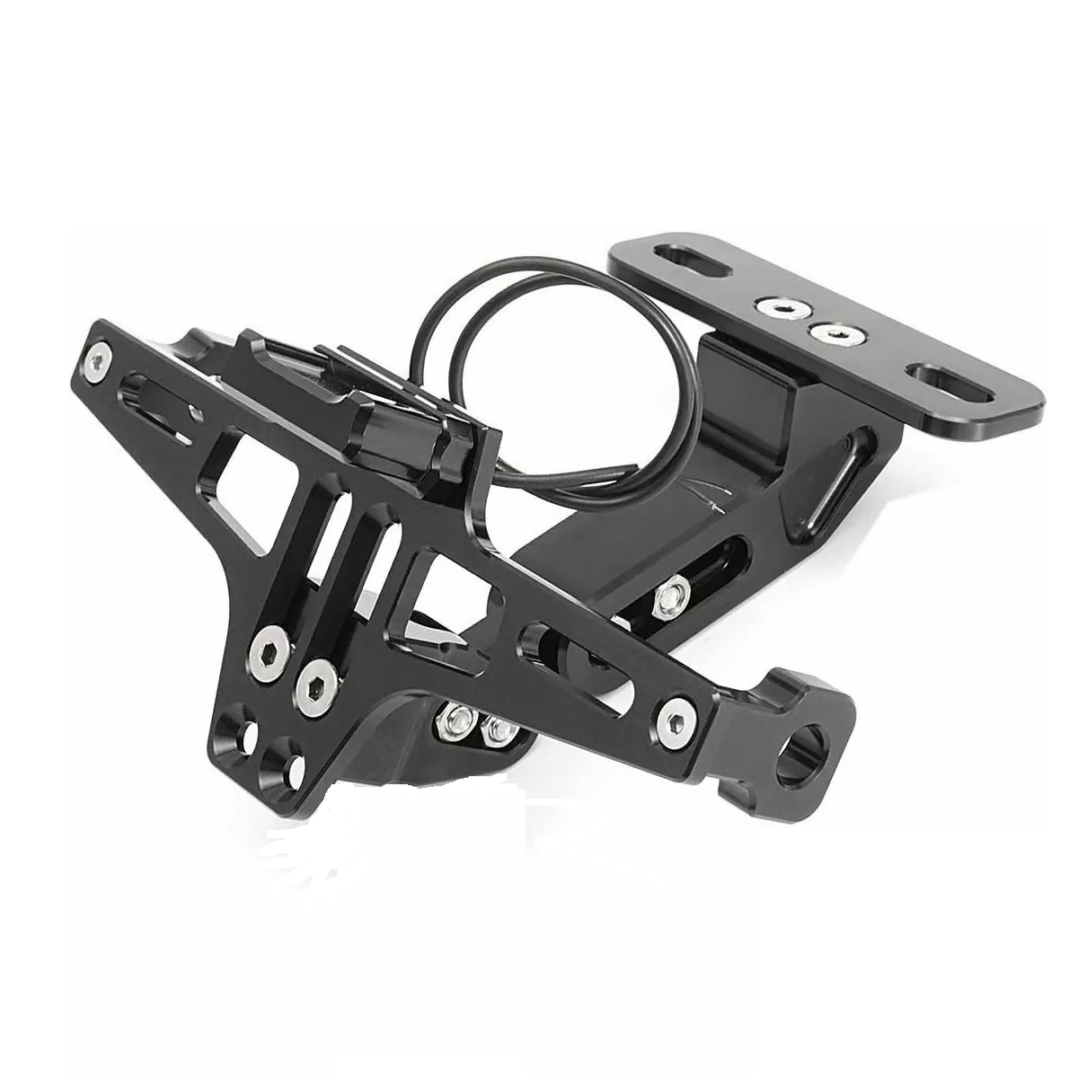 Foto 2 pulgar | Porta Placa Universal Eo Safe Imports Esi-6495 para Moto Ajustable con Luz LED Negro