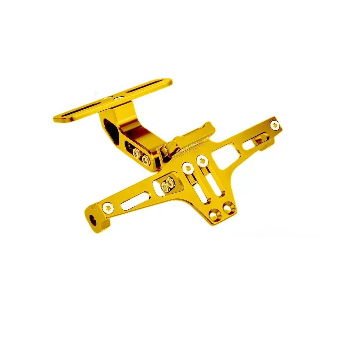 Porta Placa Universal para Moto con Luz Led R6  Eo Safe Imports Esi-11517 Amarillo $759