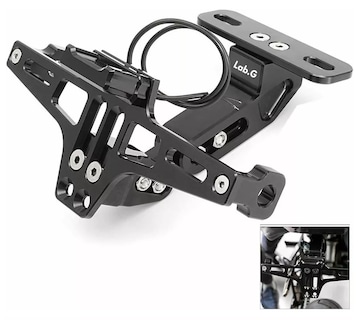 Foto 4 | Porta Placa Universal Para Moto Lab.g Ajustable Con Luz Led Negra