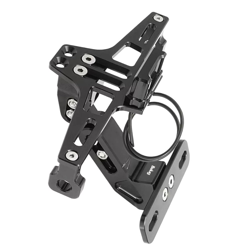 Foto 4 pulgar | Porta Placa Universal Para Moto Ajustable Con Luz Led Negra Belug