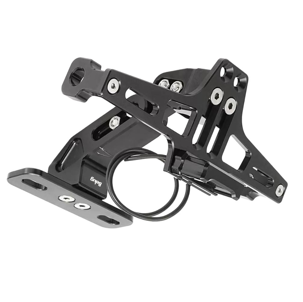 Foto 5 pulgar | Porta Placa Universal Para Moto Ajustable Con Luz Led Negra Belug