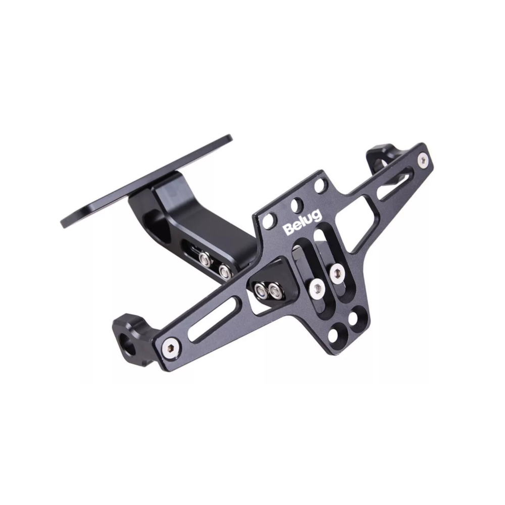Porta Placa Universal Para Moto Ajustable Con Luz Negro Belug
