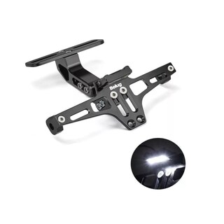 Foto 2 | Porta Placa Universal Para Moto Ajustable Con Luz Negro Belug