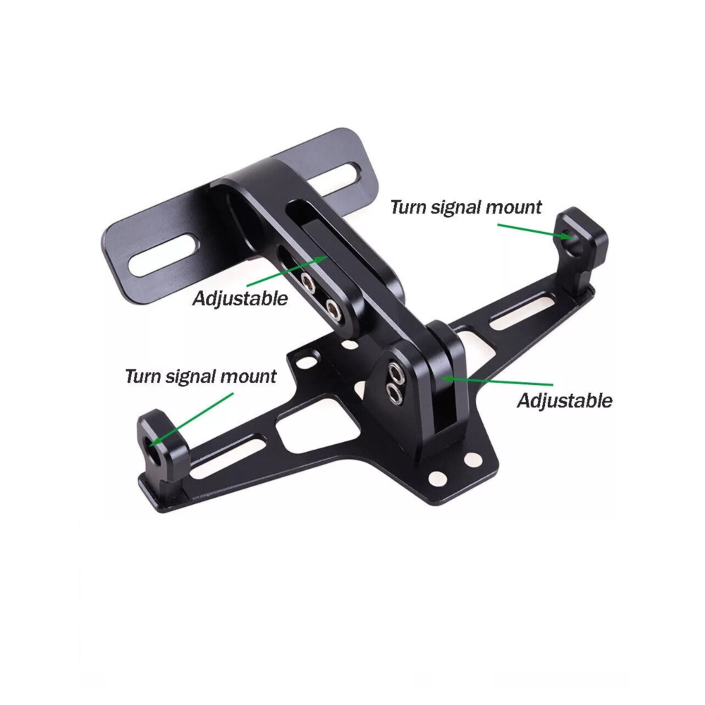 Foto 4 pulgar | Porta Placa Universal Para Moto Ajustable Con Luz Negro Belug