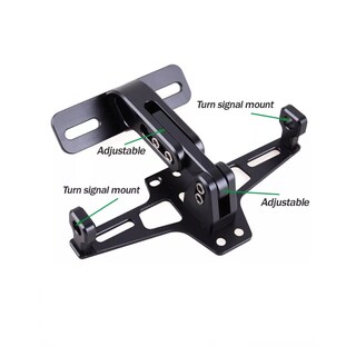 Foto 3 | Porta Placa Universal Para Moto Ajustable Con Luz Negro Belug