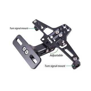 Foto 4 | Porta Placa Universal Para Moto Ajustable Con Luz Negro Belug
