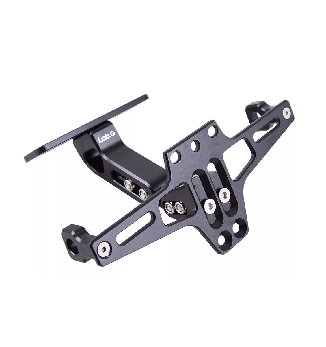 Porta Placa Universal Para Moto Ajustable Lab.g Con Luz Negro