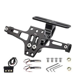 Foto 1 | Soporte Placa Belug Universal Para Moto Ajustable Con Luces Led Negro