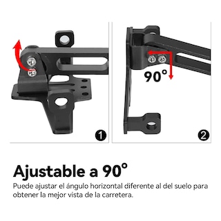 Foto 5 | Soporte Placa Belug Universal Para Moto Ajustable Con Luces Led Negro