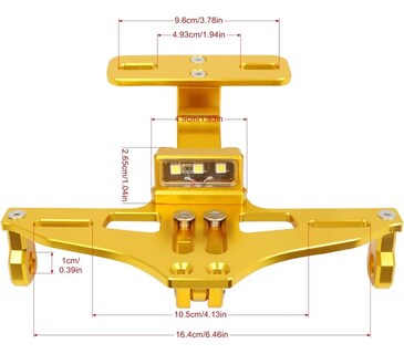 Foto 2 | Porta Placa Belug Universal Para Moto Ajustable Con Luz Y Tornillo Amarillo