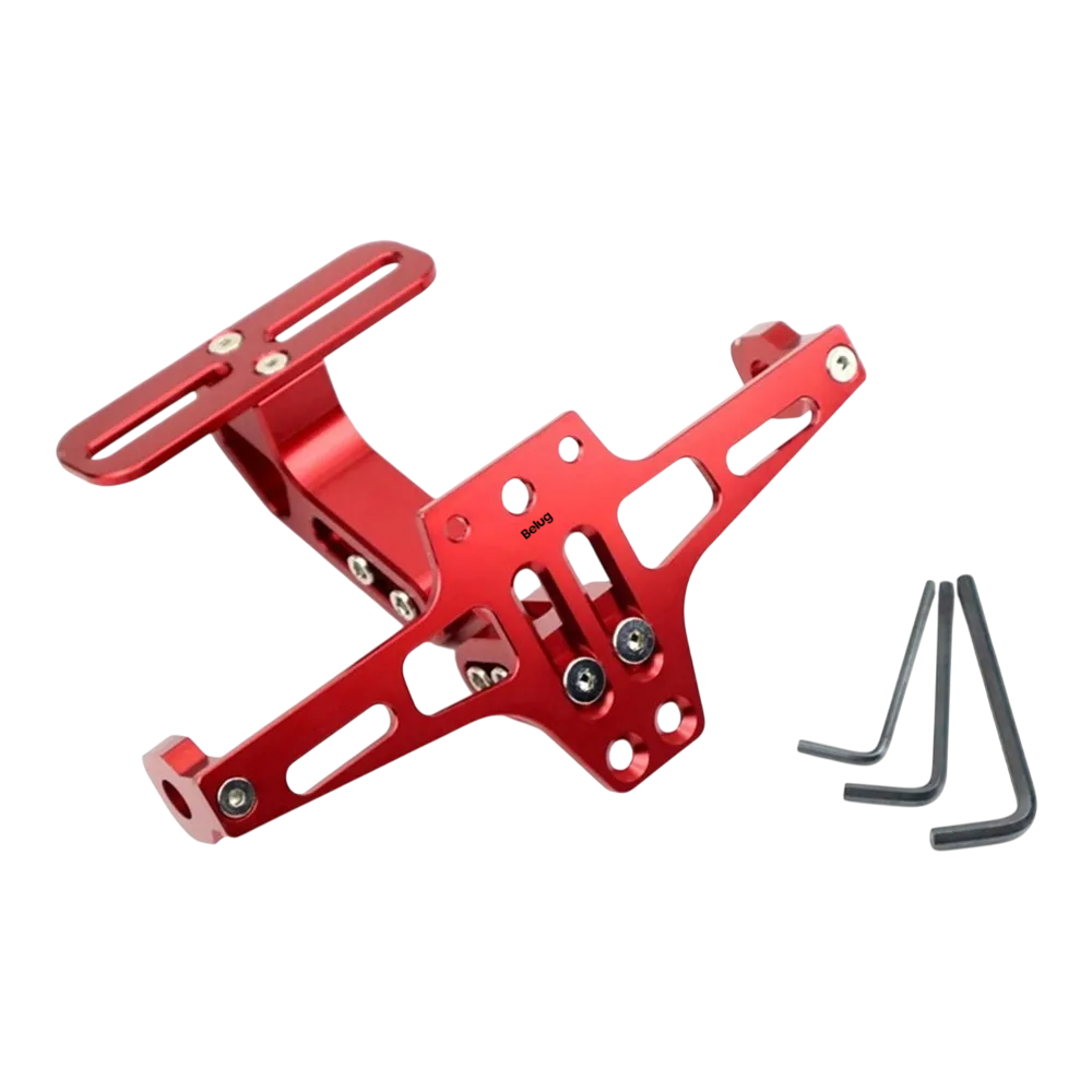 Foto 2 pulgar | Soporte Placa Belug  Universal Para Moto Ajustable Con Luces Led Rojo