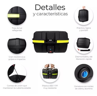 Foto 2 | Caja Trasera Para Moto Lab.g Cajuela 45 L Para 2 Cascos Con Llave