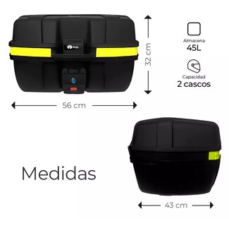 Foto 3 | Caja Trasera Para Moto Lab.g Cajuela 45 L Para 2 Cascos Con Llave