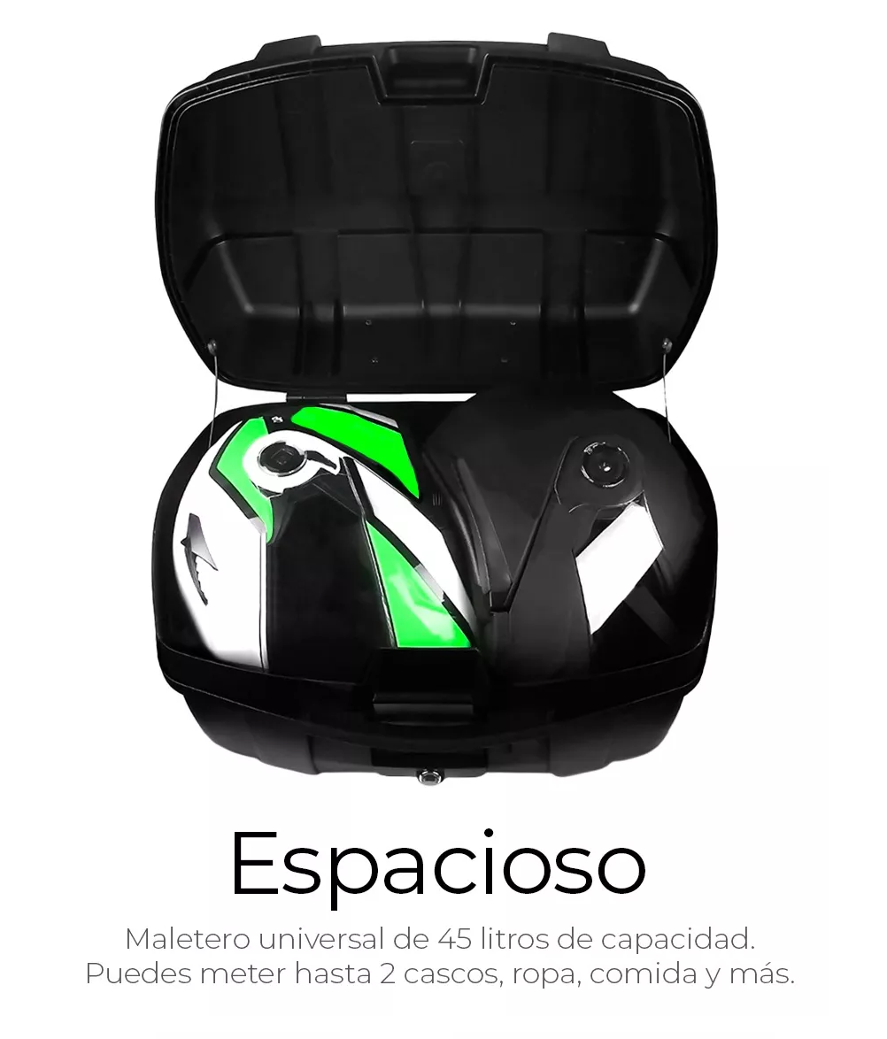 Foto 5 pulgar | Caja Trasera Para Moto Lab.g Cajuela 45 L Para 2 Cascos Con Llave