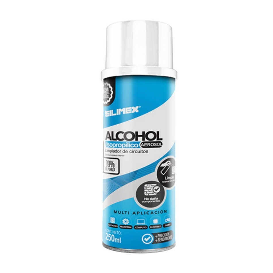 Caja con 15 pz Alcohol Isopropílico, Silimex, Aerosol de 250 ml