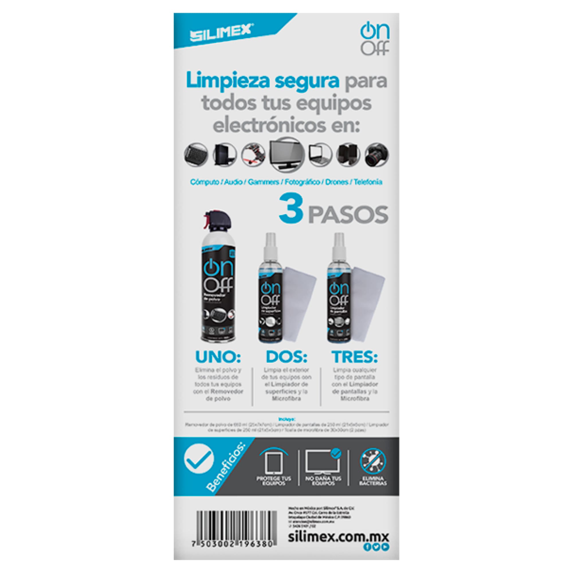 Foto 4 pulgar | Kit para Limpieza Silimex Cleaner Pack On Off Cleaner