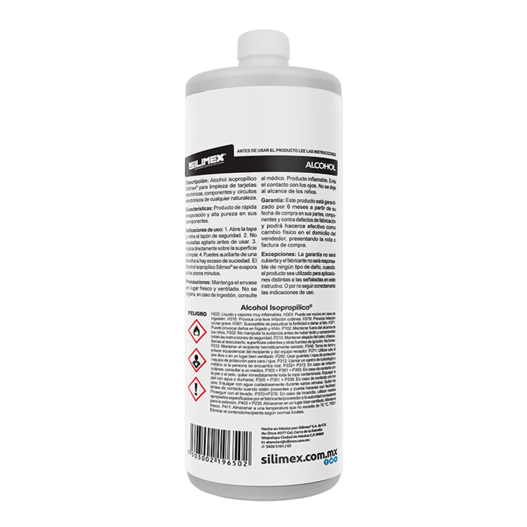 Foto 4 pulgar | Alcohol Isopropílico Silimex Botella de 1 Litro Caja con 12 Piezas