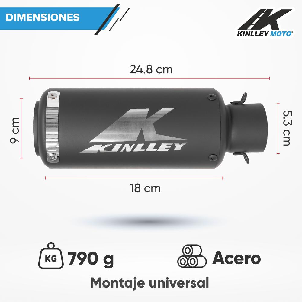 Foto 2 | Escape Para Motocicleta Kinlley Universal Color Negro