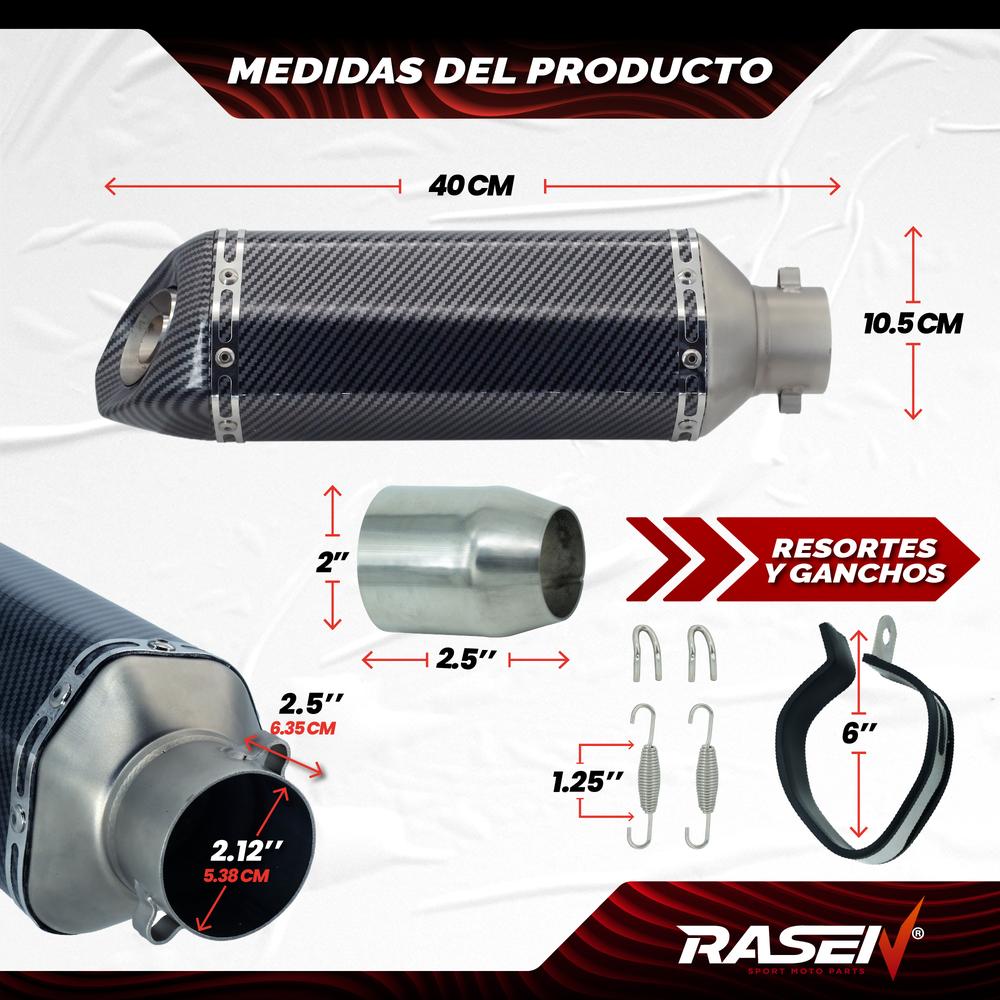 Foto 4 | Escape Deportivo Rasen Hexagonal una Salida con Pintura Tipo Fibra de Carbono